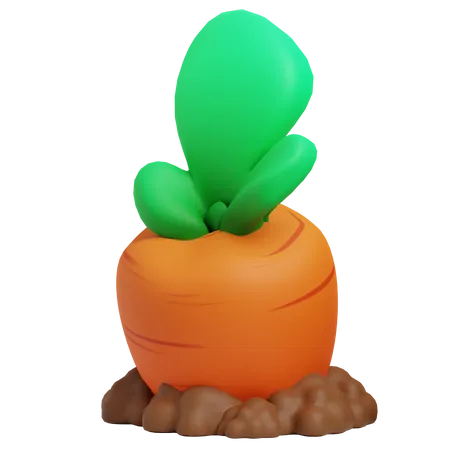 Piece Of Carot Ready For Harvest 3D Icon