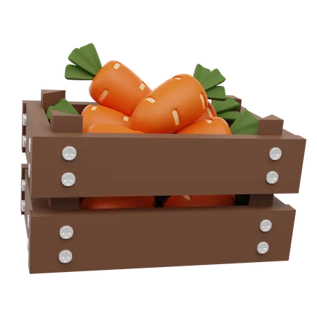 Carrot Basket  3D Icon