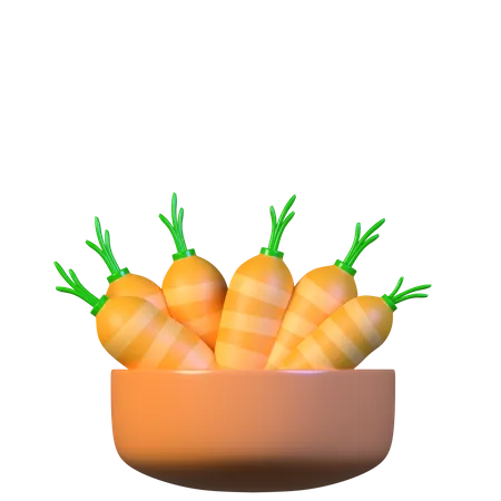 Carrot Basket  3D Icon