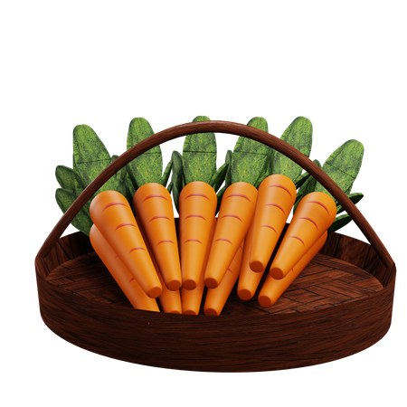 Carrot Basket  3D Icon