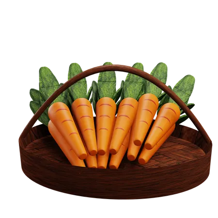 Carrot Basket  3D Icon