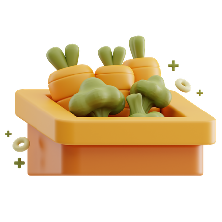 Carrot Basket  3D Icon