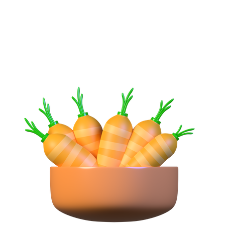 Carrot Basket 3D Icon