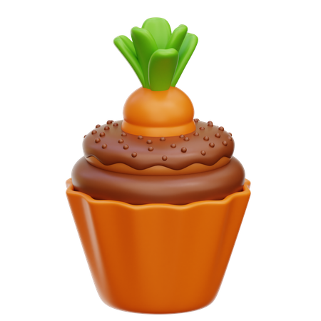 Carrot Cupcake  3D Icon