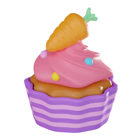 にんじんカップケーキ  3D Icon