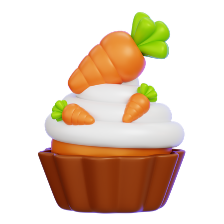 Carrot Cupcake  3D Icon