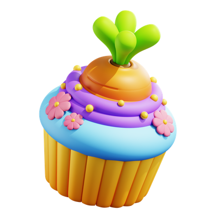 Carrot Cupcake  3D Icon
