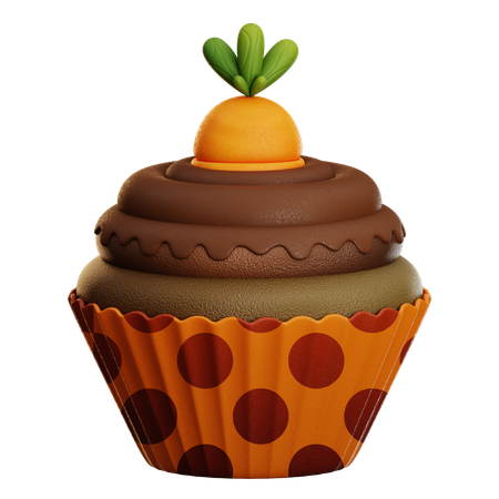 CARROT CUPCAKE  3D Icon