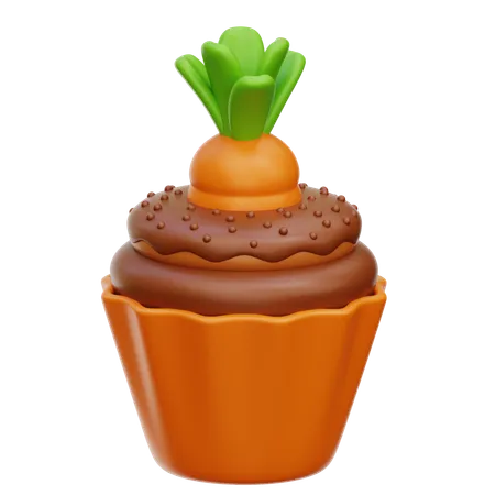 Carrot Cupcake  3D Icon