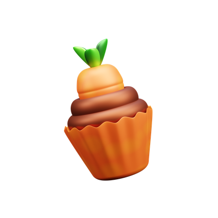 Carrot Cupcake  3D Icon