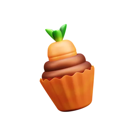 Carrot Cupcake  3D Icon