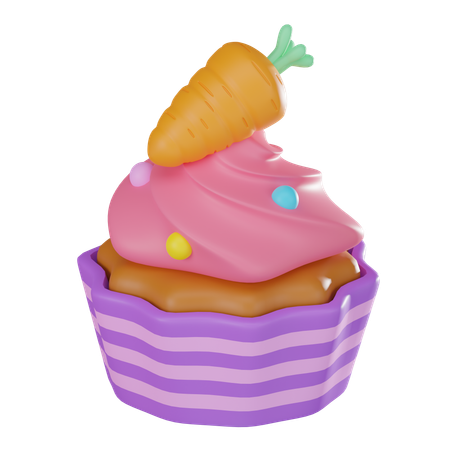 Carrot Cupcake  3D Icon