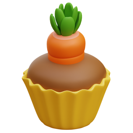 Carrot Cupcake  3D Icon