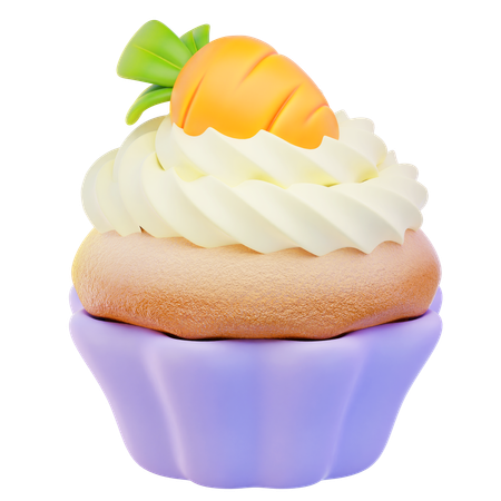 Carrot Cupcake  3D Icon