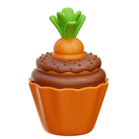 Carrot Cupcake  3D Icon