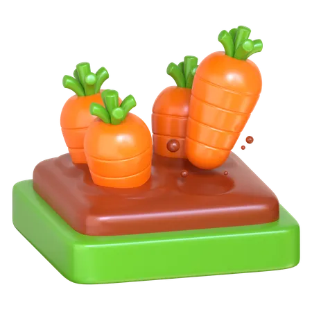 Carrot Farming 3 D Smart Farming Icon 3D Icon