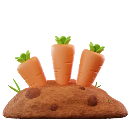Carrot Farming  3D Icon