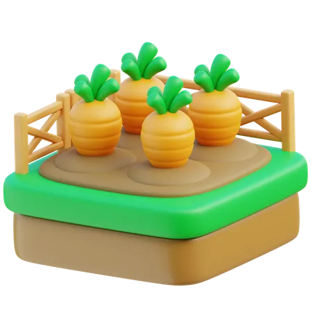 Carrot Farming  3D Icon