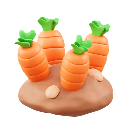 Carrot Farming  3D Icon