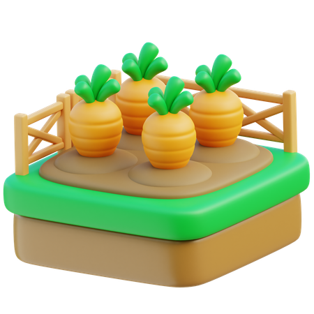 Carrot Farming  3D Icon
