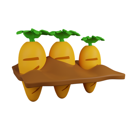 Carrot Farming  3D Icon