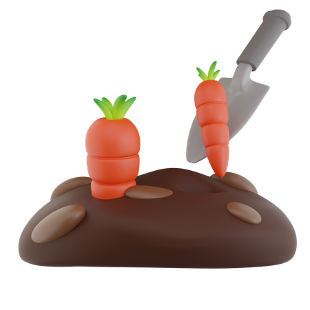 Carrot Farming  3D Icon