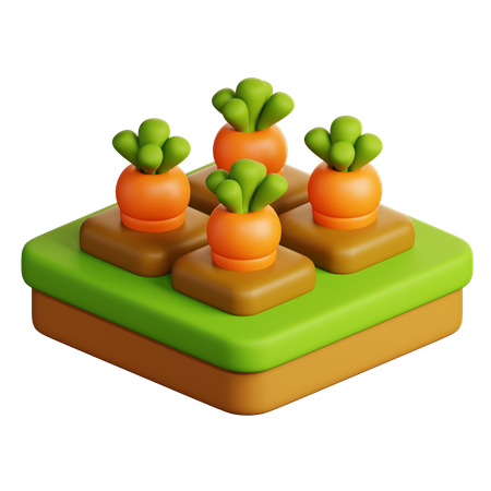 Carrot Farming  3D Icon