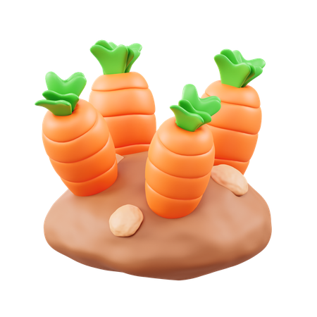 Carrot Farming  3D Icon