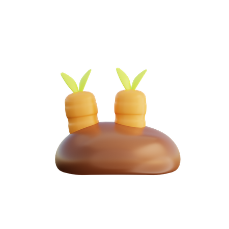 Carrot Farming  3D Illustration