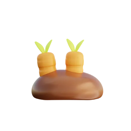 Carrot Farming  3D Illustration