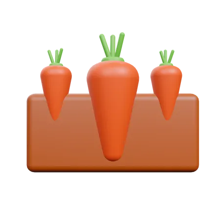 Carrot Farming  3D Illustration