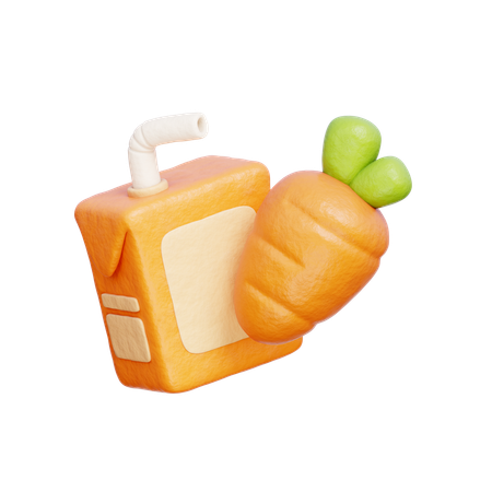 Carrot Juice Box  3D Icon