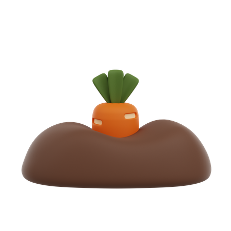 Carrot Planted  3D Icon