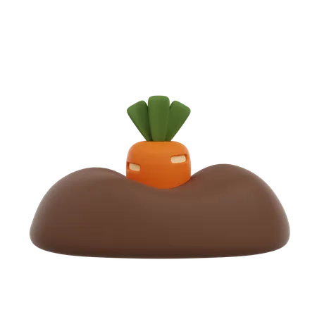 Carrot Planted  3D Icon