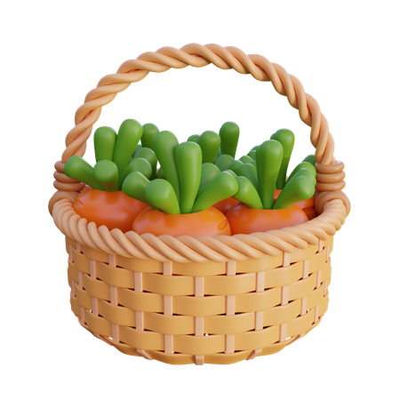 Carrot woven basket  3D Icon