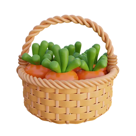 Carrot woven basket  3D Icon