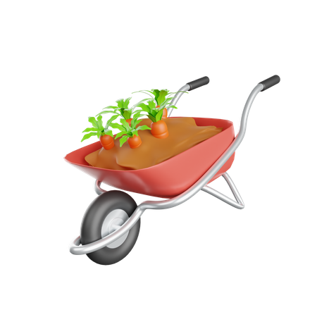 Carrying Carrot  3D Illustration