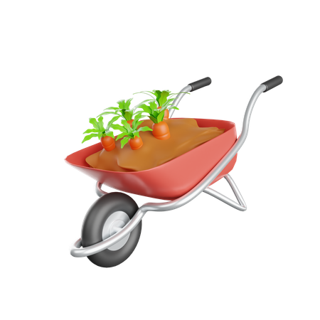 Carrying Carrot 3D Illustration