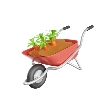 Carrying Carrot  3D Illustration