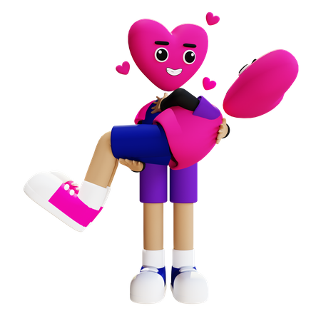 Carrying girlfriend  3D Icon