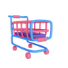 store trolley 3d illustration