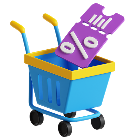 Cart Item Discount  3D Icon