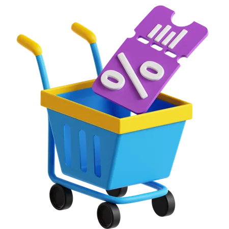 Cart Item Discount  3D Icon