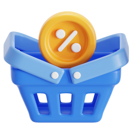 Cart item discount  3D Icon