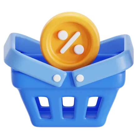 Cart item discount  3D Icon