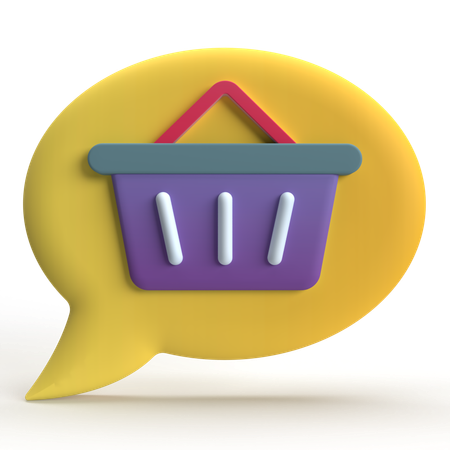 Cart message  3D Icon