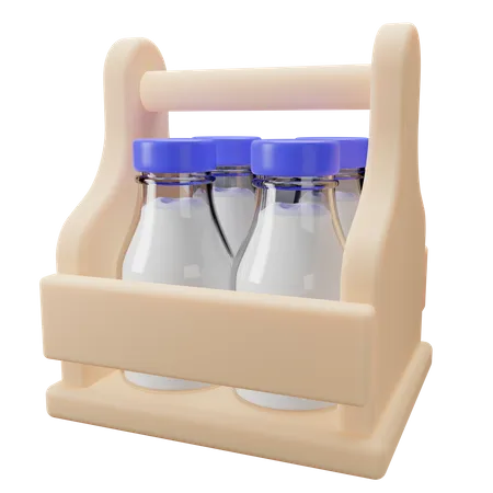 Cart Of Milk  3D Icon