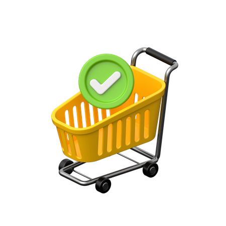 Cart orders confirmation.  3D Icon