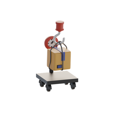 Cart Scales And Boxes  3D Icon