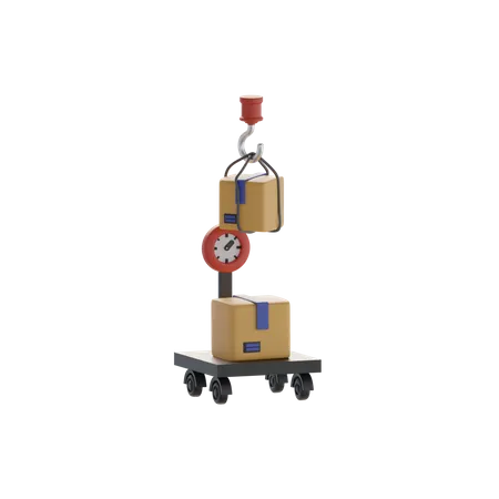 Cart Scales And Boxes  3D Icon